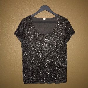 Jcrew Gray Sequin T-shirt